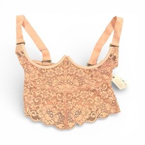 NWT We Are HAH x Free People Bustier Corset Top Busta Move Copper Rose XS